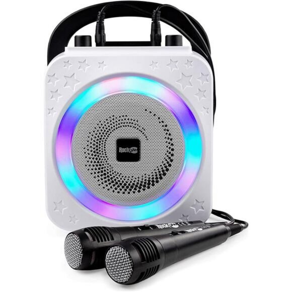 Bluetooth, 10Watt Speaker & Two Microphones, Black 5-Watt Karaoke Machine - Picture 2 of 6